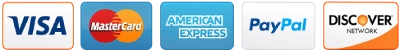 Accepted payment methods - Visa, Mastercard, American Express, Discover